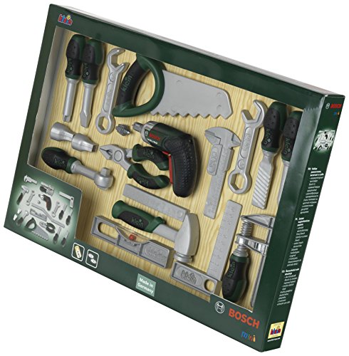 Klein Theo 8551 - Bosch Ixolino Akkuschrauber Set, Spielzeug von Klein