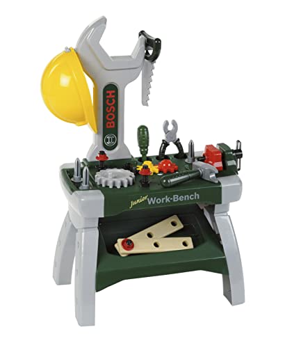 Theo Klein 8604 Bosch Werkbank Junior I Inkl. Helm, Schraubstock, Werkzeugen, Latten, Nägel, Schrauben und Muttern I Maße: 49 cm x 29 cm x 71 cm I Spielzeug für Kinder ab 2 Jahren Theo Klein 8604 Bosch Werkbank Junior I Inkl. Helm, Schraubstock, Werkzeugen, Latten, Nägel, Schrauben und Muttern I Maße: 49 cm x 29 cm x 71 cm I Spielzeug für Kinder ab 2 Jahren von Theo Klein