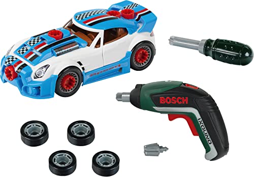Theo Klein 8630 Bosch Car Tuning-Set | Zerlegbares Auto mit Tuning Zubehör | Mit batteriebetriebenem Akkuschrauber | Verpackungsmaße: 30 cm x 6,5 cm x 25 cm | Spielzeug für Kinder ab 3 Jahren von Klein