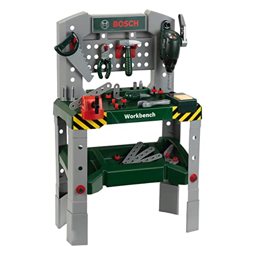 Theo Klein 8637 Bosch Werkbank 48-teilig|Höhenverstellbare Füße,|Arbeitsplatte mit vielen Funktionen|Inkl. Hammer, Säge, Rollgabelschlüssel|Maße: 52,5cmx27cmx84cm|Spielzeug für Kinder ab 3 Jahren Theo Klein 8637 Bosch Werkbank 48-teilig|Höhenverstellbare Füße,|Arbeitsplatte mit vielen Funktionen|Inkl. Hammer, Säge, Rollgabelschlüssel|Maße: 52,5cmx27cmx84cm|Spielzeug für Kinder ab 3 Jahren von Theo Klein