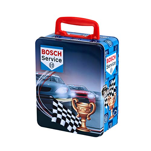 Klein Theo 8726 - Bosch Service Sammelkoffer aus Metall für 18 Autos im Maßstab 1:64, Spielzeug von Klein