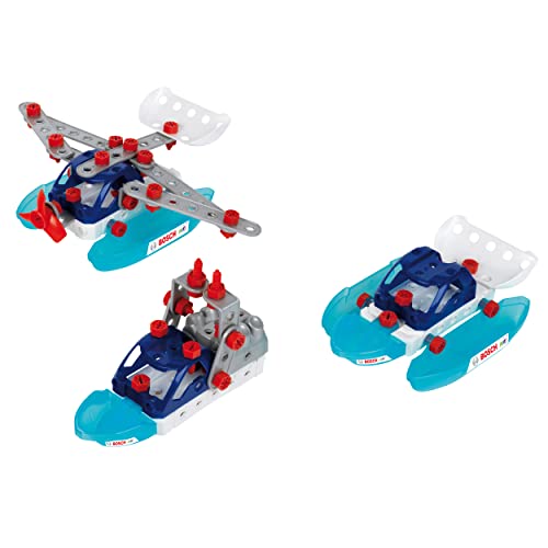 Klein Theo Bosch 3 in 1 Konstruktions-Set Watercraft Team | Zum BAU verschiedener Wasserfahrzeuge | Inklusive Baupläne für 3 Modelle | Spielzeug für Kinder ab 3 Jahren von Klein