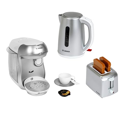 Theo Klein 9216 Bosch Frühstücksset I Küchenzubehör-Set bestehend aus Toaster, Kaffeemaschine und Wasserkocher I Spielzeug für Kinder ab 3 Jahren von Theo Klein