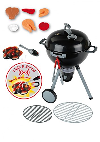 Theo Klein 9400-TK 9401 Weber Kugelgrill Premium mit Licht und Sound I Mit Kohlehaufen, Grillzange und vielem mehr I Inkl. Feuerzeug mit Magnetkopf zum Aktivieren des Kohlehaufens von Klein