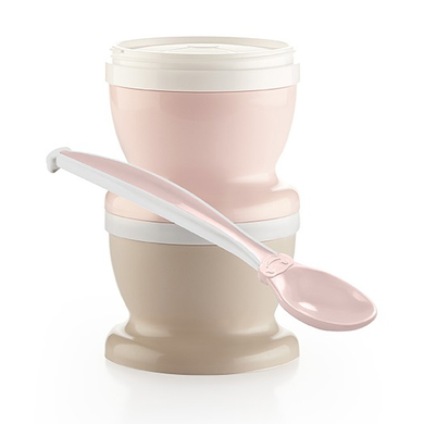 Thermobaby® Babynahrungsbehälter im doppelpack + 1 x Löffel, powder pink von THERMOBABY®
