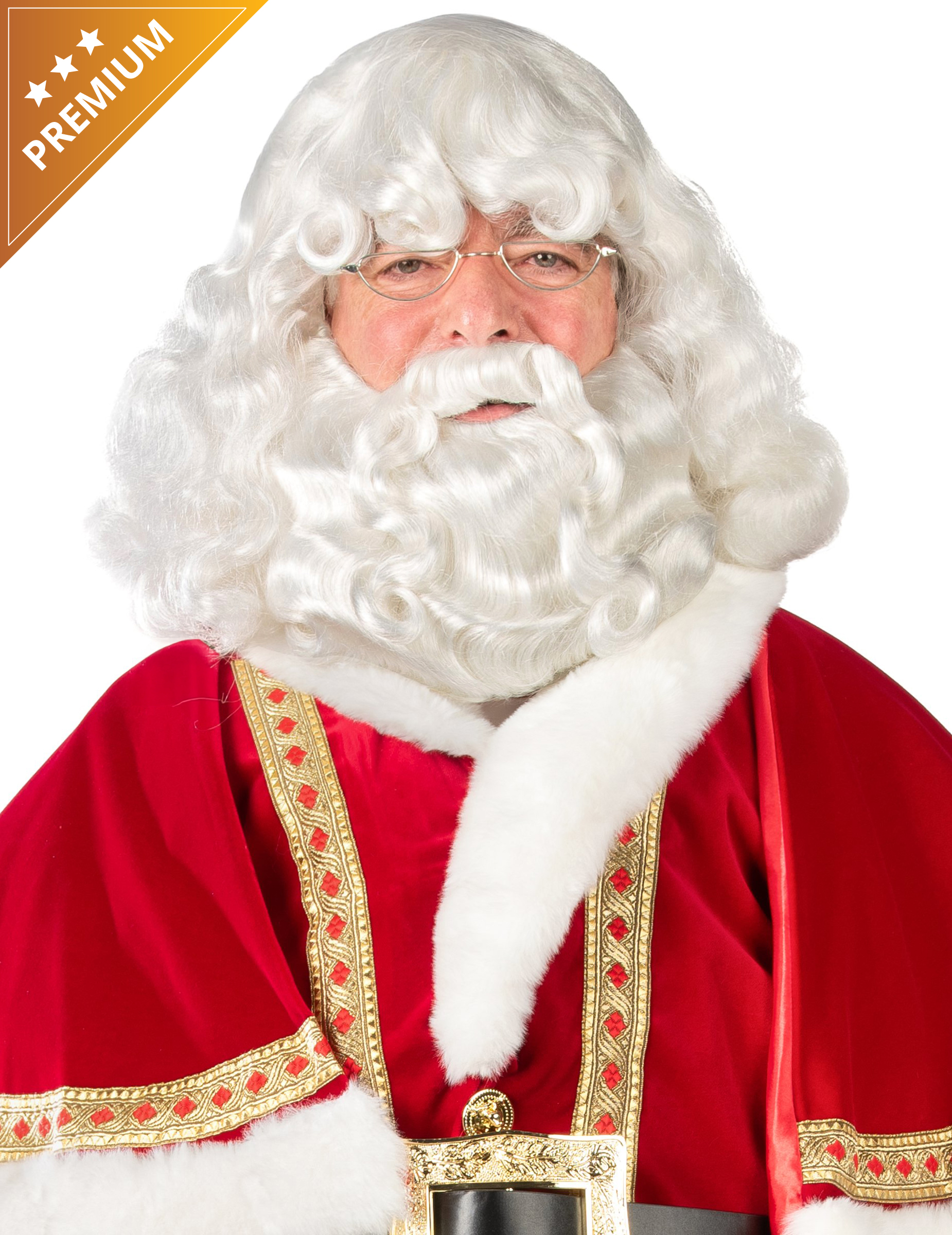 Bart und Perücke Set Weihnachtsmann Lappland Luxus Premium Zubehör von Thetru B.V.