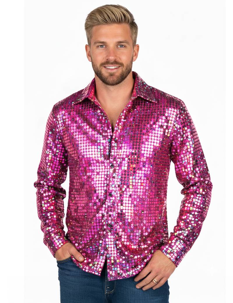 Disco Herrenhemd Pink Hochwertig von Thetru B.V.