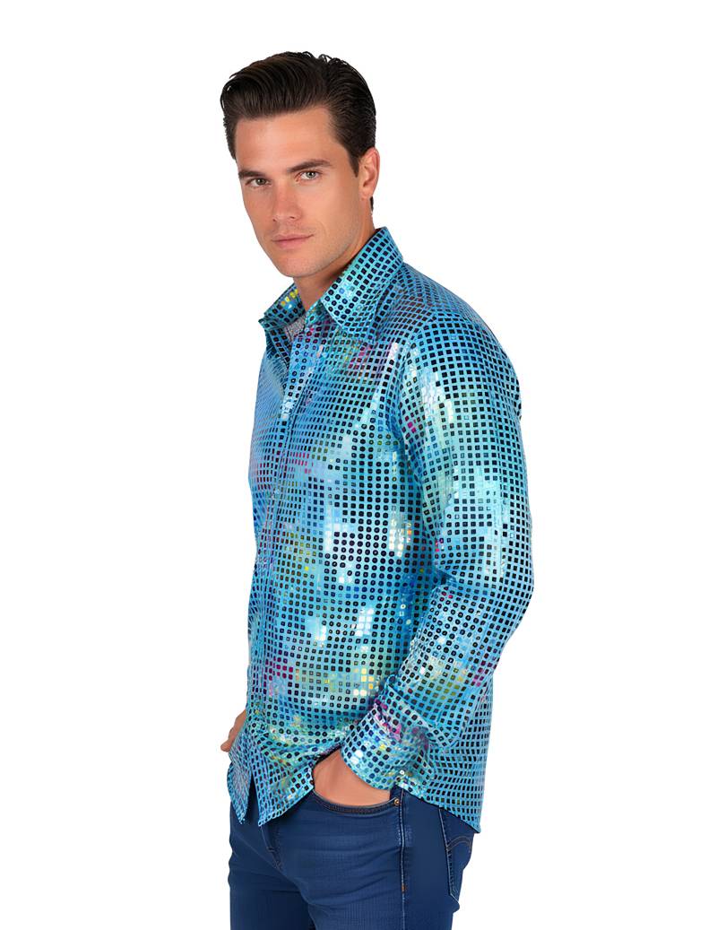 Disco Herrenhemd Türkis Premium von Thetru B.V.