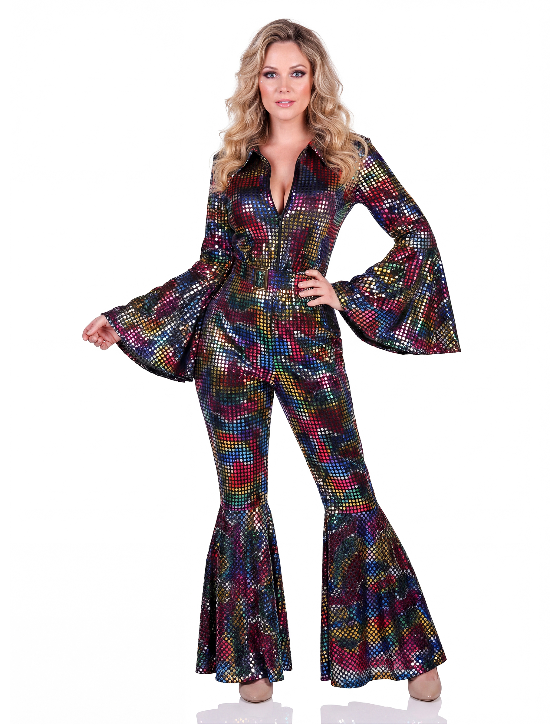 Disco Jumpsuit Damen Bunt  Damen Overall 70er Jahre bunt von Thetru B.V.