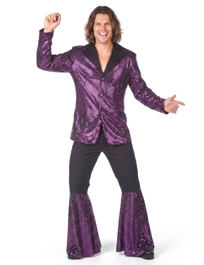 Disco Kostüm Herren Lila XL von Thetru B.V.