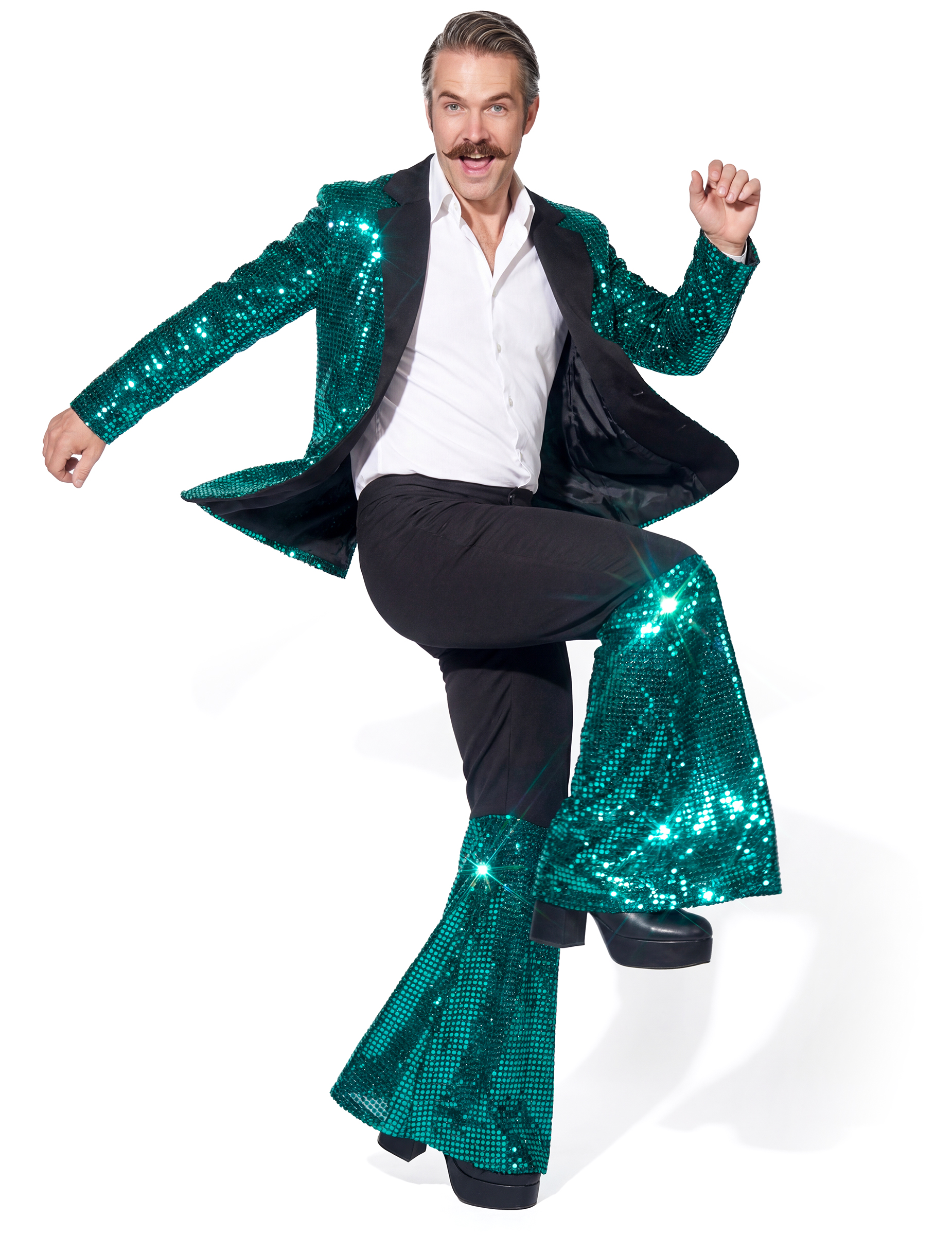 Disco Kostüm Herren Türkis hochwertig von Thetru B.V.