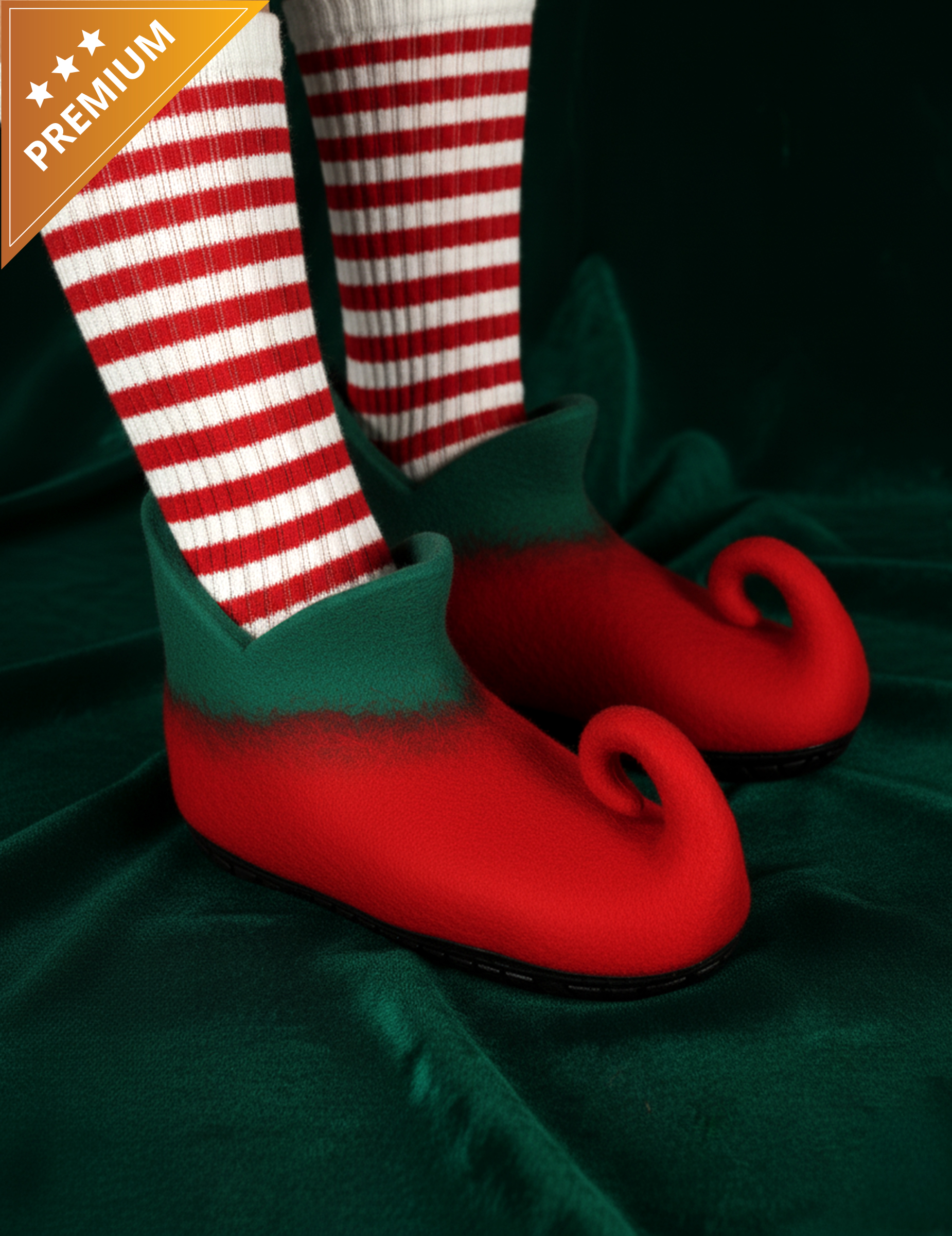 Elfen Wichtel Schuhe Deluxe Rot Grün von Thetru B.V.