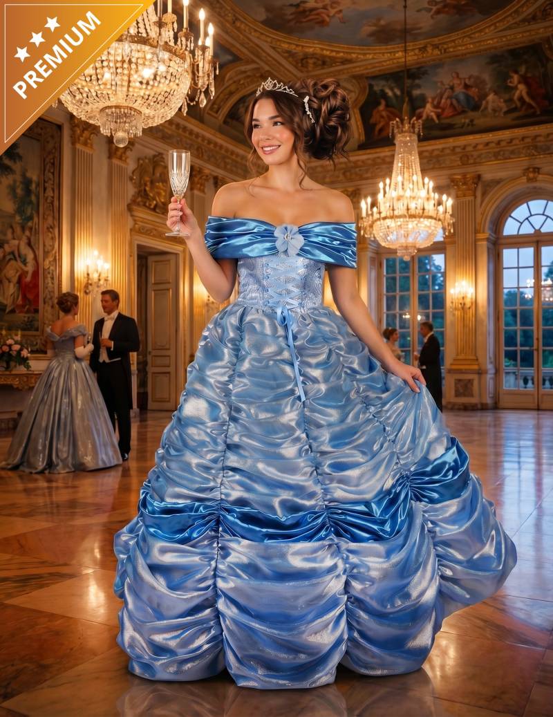 Hochwertiges blaues Prinzessinnen-Kostüm für Damen von Thetru B.V.