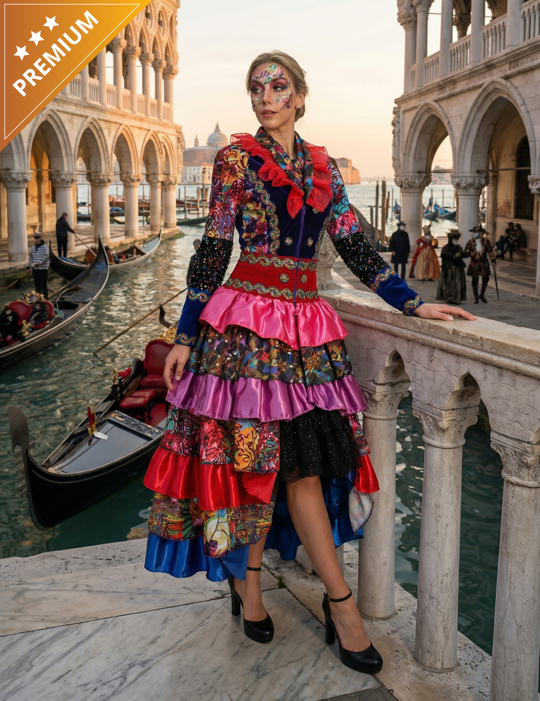 Lange Damenjacke Fiesta Karneval mehrfarbig hochwertig von Thetru B.V.