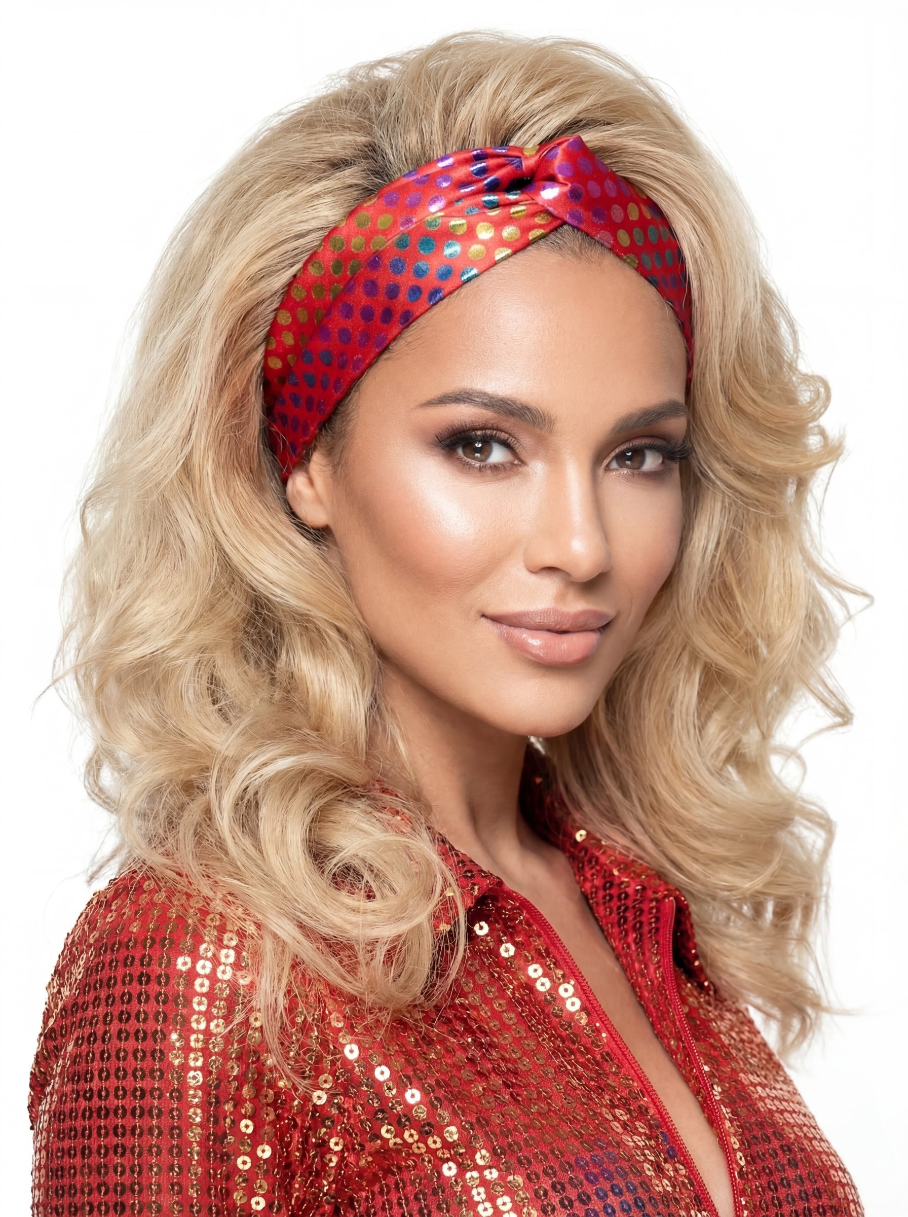 Stirnband Disco Rot für Damen Erwachsene von Thetru B.V.