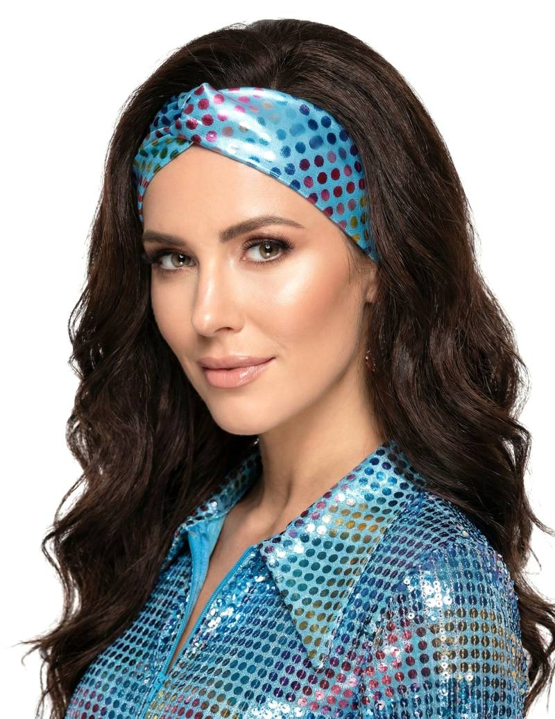 Stirnband Disco Türkis für Damen Erwachsene von Thetru B.V.