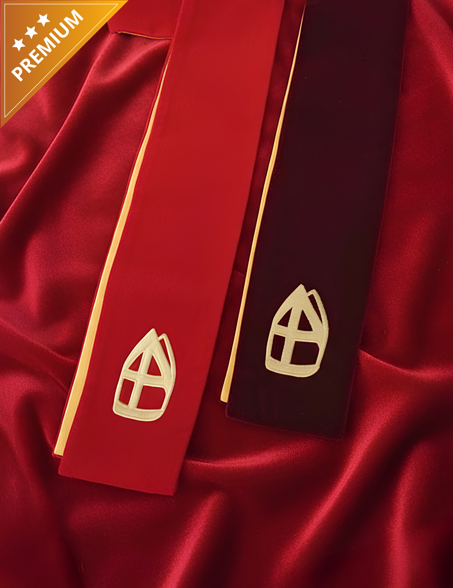 Stola Nikolaus Samt für Erwachsene, rote Nikolaus-Stola aus Samt von Thetru B.V.