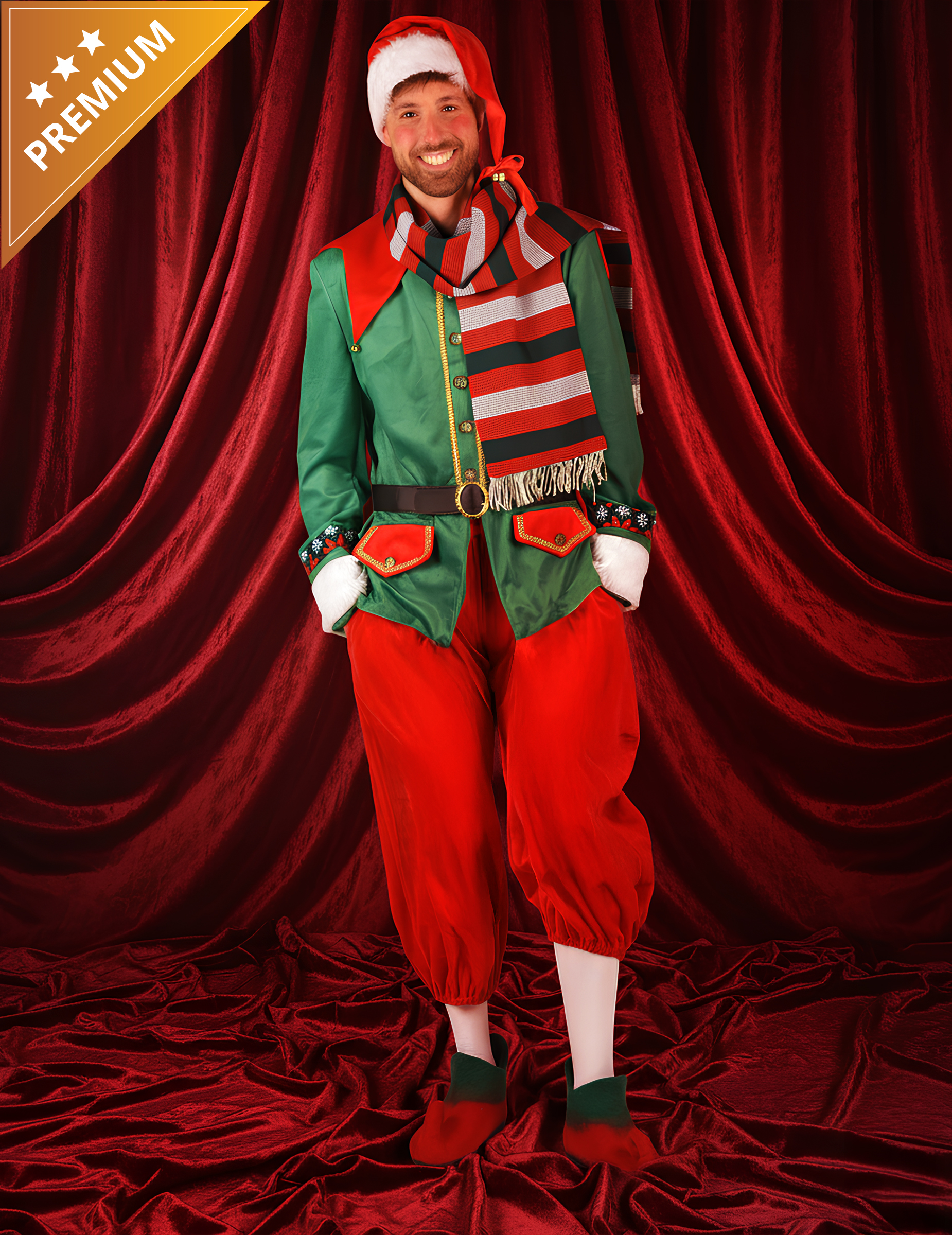 Weihnachtself Kostüm für Herren Deluxe Weihnachtself Kostüm für Herren Deluxe von Thetru B.V.