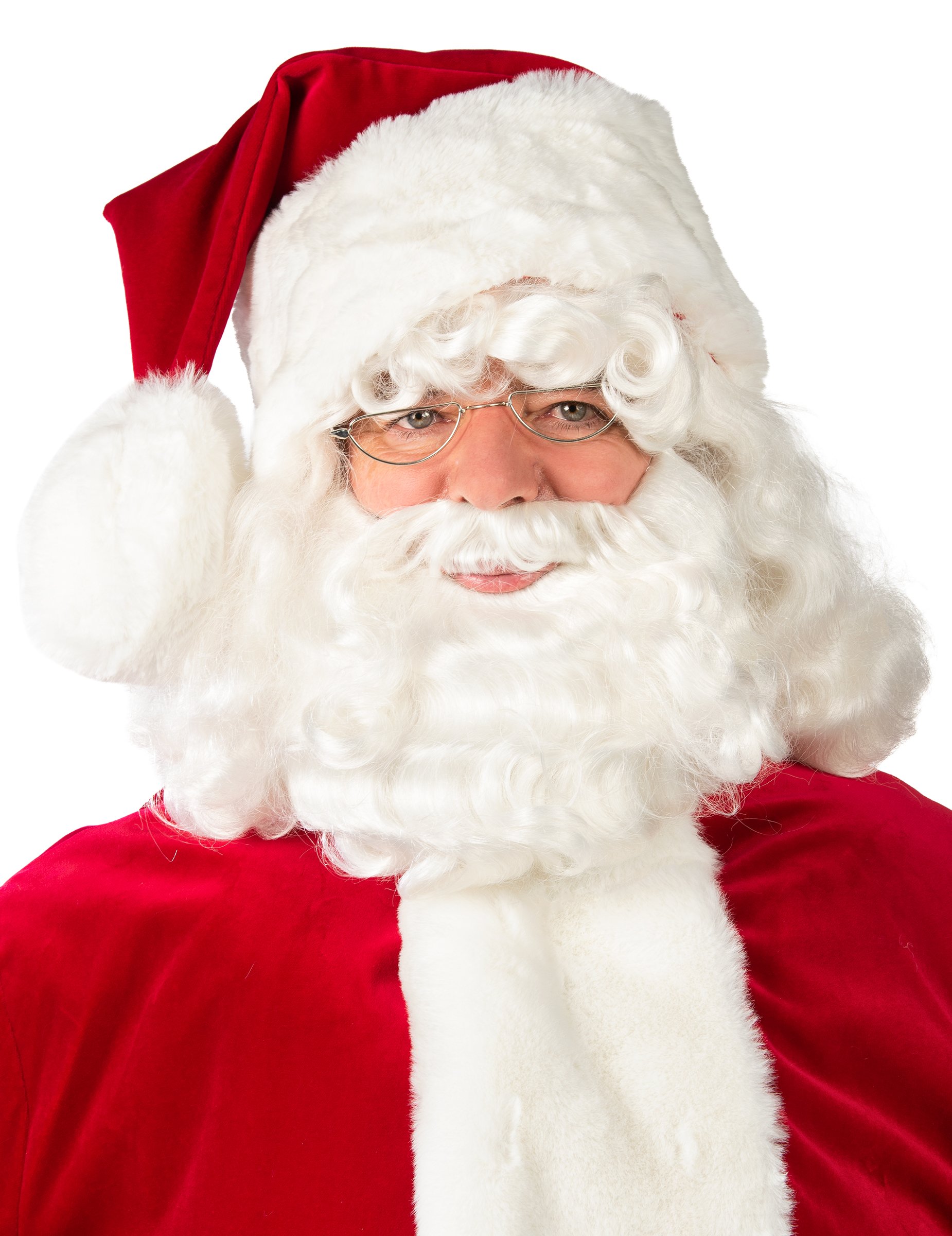 Weihnachtsmütze Plüsch Deluxe für Erwachsene rot-weiß von Thetru B.V.