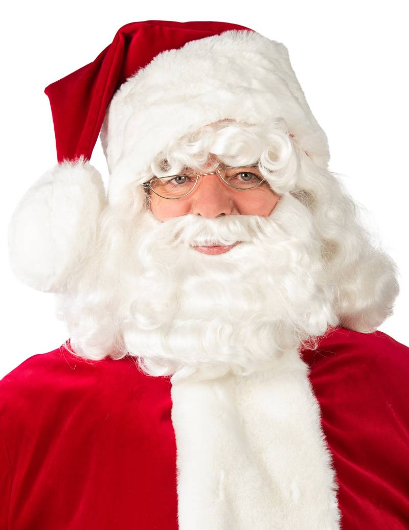 Weihnachtsmütze Plüsch Deluxe für Erwachsene rot-weiß von Thetru B.V.