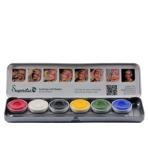 Kinderschminke Farb-Palette für Facepainting & Bodypainting | Hochwertige Gesichts- & Körperfarben | 6er Palette Leuchtende Farben von Thetru