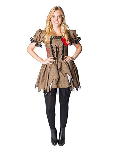 Thetru 2404 Damenkostüm "Vodoopuppe" 2-Teilig Kleid Petticoat Rock Karibik Geist Zombie Halloween Kostüm Damen Damenkostüm Halloweenkostüm Karneval Fasching Verkleidung Beige M von Thetru