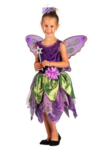 Thetru Fee Kostüm Leela für Mädchen - Lila | Märchen Kleid und Feenflügel 98/104 Thetru Fee Kostüm Leela für Mädchen - Lila | Märchen Kleid und Feenflügel 98/104 von Thetru