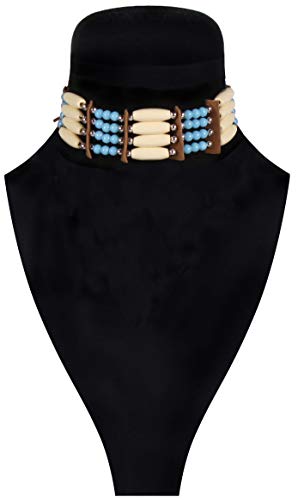 Thetru Indianer-Halsband | Einheitsgröße Erwachsene | Perlen-Halsband für Indianer-Kostüme zu Karneval und Fasching von Thetru