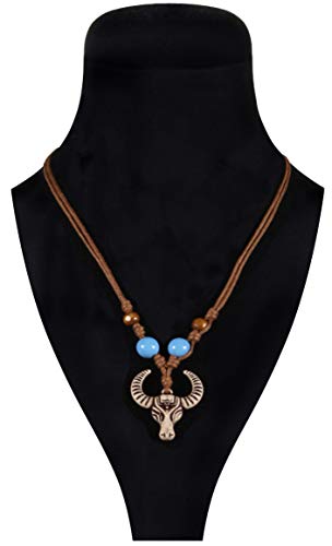 Thetru Indianer-Halskette Kleiner Büffel | Einheitsgröße | Indianer-Schmuck für Karneval und Fasching von Thetru