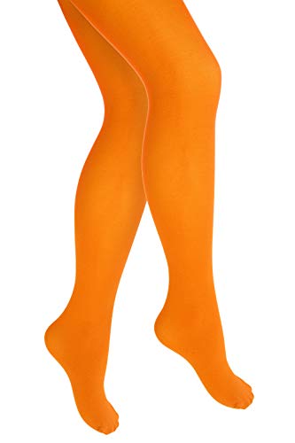 Thetru Kinder-Strumpfhose | Größe 116/128 | Blickdichte-Strumpfhose (Größe 116/128) (orange) von Thetru