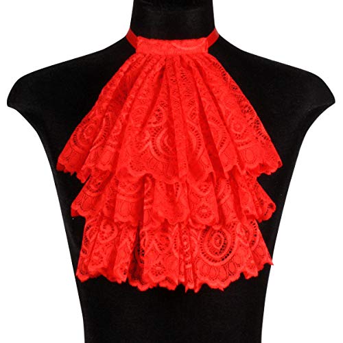 Thetru Kostüm Zubehör Jabot Kragen Brokat rot Karneval Fasching Thetru Kostüm Zubehör Jabot Kragen Brokat rot Karneval Fasching von Thetru