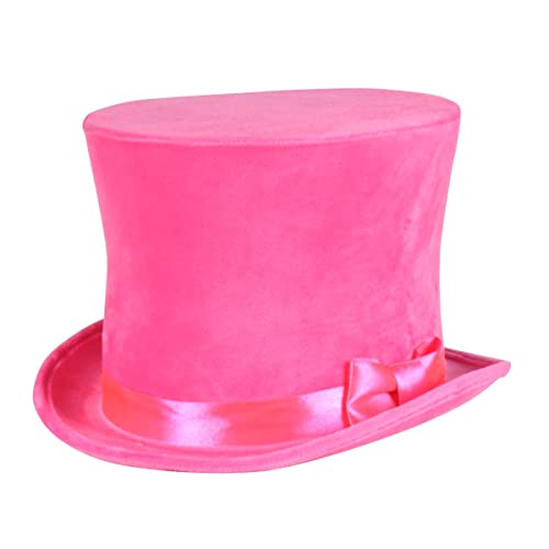 Thetru Kostüm Zubehör Zylinder Hut neon pink Karneval Fasching Gr. 57/58 von Thetru
