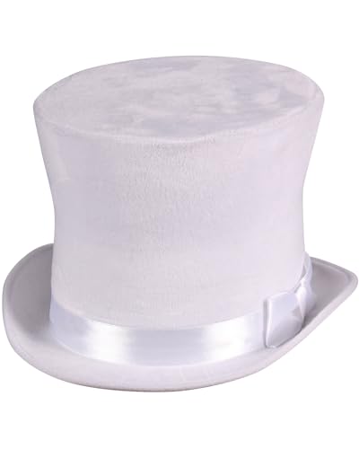 Thetru Kostüm Zubehör Zylinder mit Hutband weiß Karneval Fasching Gr. 59/60 von Thetru