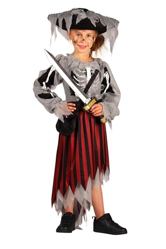 Thetru Piraten Geisterbraut Kostüm für Mädchen | Halloween 116/128 von Thetru