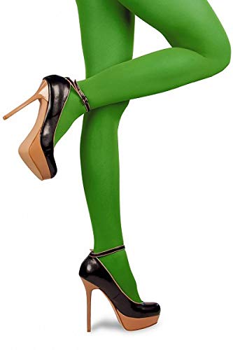 Thetru grüne Damenstrumpfhose, Blickdicht in Top-Qualität für Gardetanz, Karneval, Verkleidung, Party, Disco (S/M) von Thetru