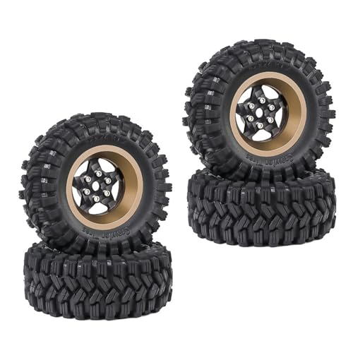 Ferngesteuertes Modell, Gummi, Autozubehör, Beadlock-Rad, Schlamm, Gelände, Reifen, Set, Radreifen, abnehmbar, feine Autoteile, Set mit Gummi von Thewasc