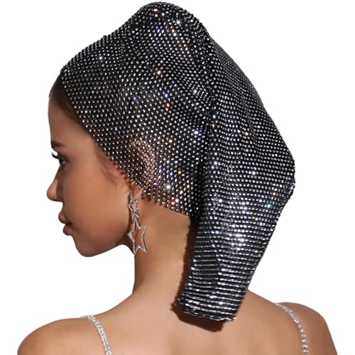 Funkelnder Turban-Hut für Damen, Stirnband, voller Strass, Nachtclub, Party, Raves, Kostüm, Blingbling Head-Wickelkopf, Strass-Hut Funkelnder Turban-Hut für Damen, Stirnband, voller Strass, Nachtclub, Party, Raves, Kostüm, Blingbling Head-Wickelkopf, Strass-Hut von Thewasc