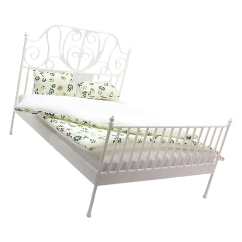 Miniatur-Doppelbett, Eisenbett im Maßstab 1:12, mit abnehmbarer Bettwäsche, Puppenhäuser, Modell-Szene, Requisiten, Bastelprojekt, Dekoration, Puppenhäuser, Dekoration Miniatur-Doppelbett, Eisenbett im Maßstab 1:12, mit abnehmbarer Bettwäsche, Puppenhäuser, Modell-Szene, Requisiten, Bastelprojekt, Dekoration, Puppenhäuser, Dekoration von Thewasc