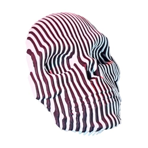 Thewasc Biegbarer, bedruckter Totenkopf-Ornament, zweifarbiges Kontrast-Design, für Halloween-Party-Dekoration, Polymilchsäure, Party-Dekoration von Thewasc