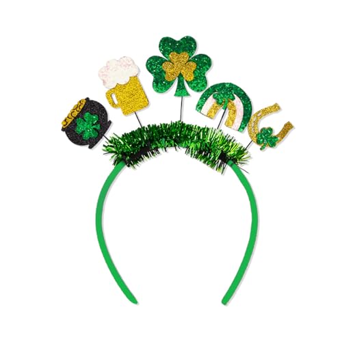 Thewasc Haarreif mit mehreren Typen, Patricks Day, Kleeblatt, Festival-Aufführungen, Kopfschmuck für Paare, irische Stirnbänder für Damen, irische Stirnbänder, Mädchen, Herren von Thewasc