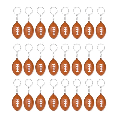 Thewasc Kleine Basketball-Schlüsselanhänger, tragbar, PU-Schwamm, Sportanhänger, Kette, Bastelzubehör für Geschenke und Dekorationen, 24 Stück von Thewasc
