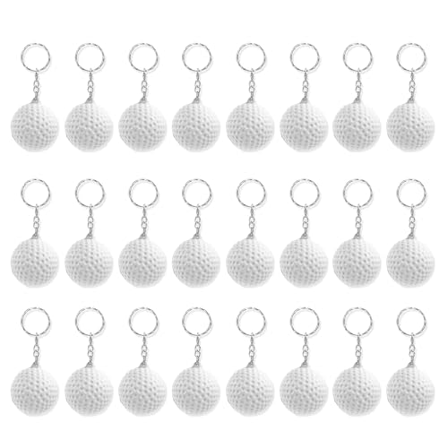 Thewasc Kleine Basketball-Schlüsselanhänger, tragbar, PU-Schwamm, Sportanhänger, Kette, Bastelzubehör für Geschenke und Dekorationen, 24 Stück von Thewasc