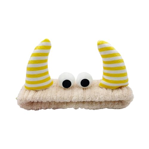 Thewasc Lustiges Horn-Stirnband für Party-Dekorationen für Musik-Festivals, Foto-Requisiten, Mädchen, Gesicht waschen, Make-up, Haarbänder für Kinder von Thewasc