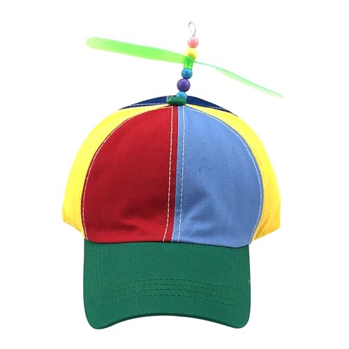 Thewasc Regenbogenfarbener Baseballhut mit Propeller, lustige Kopfbedeckung, Sonnenhut, Baseball für Geburtstagsparty, Erwachsene, Festival, Feier, Party von Thewasc