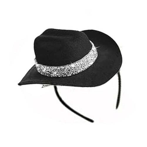 Thewasc Schimmerndes Miniatur-Hut-Set für Cosplay-Kostüme, Western-Cosplay, Cowgirl-Zubehör, Haarstyling Thewasc Schimmerndes Miniatur-Hut-Set für Cosplay-Kostüme, Western-Cosplay, Cowgirl-Zubehör, Haarstyling von Thewasc