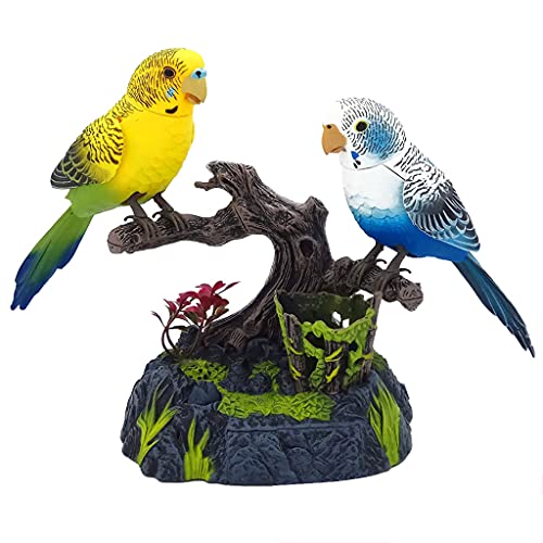 Thewasc Viele Types Realistische Gesangsvogel Mit Batterienbatterie Und Schall Zwitscherne Birds Büro Home Dekoration Sprechen Papageien Spielzeugvogel Käfig von Thewasc