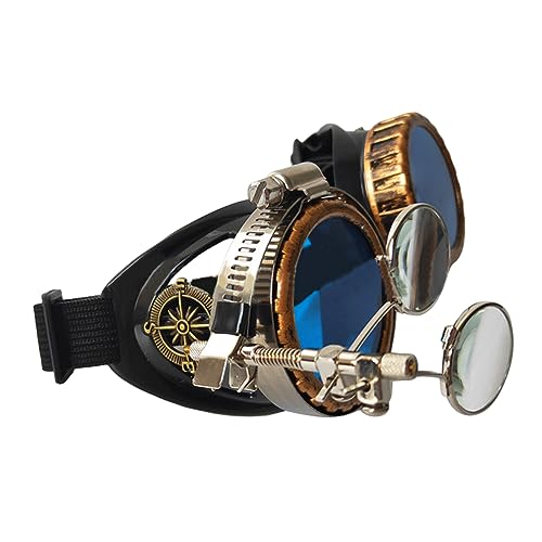 Thewasc Vintage Steampunk Brille Cosplay Brille Brille Kostüm Zubehör Reitbrille Atmungsaktiv Stirnband Brille Thewasc Vintage Steampunk Brille Cosplay Brille Brille Kostüm Zubehör Reitbrille Atmungsaktiv Stirnband Brille von Thewasc
