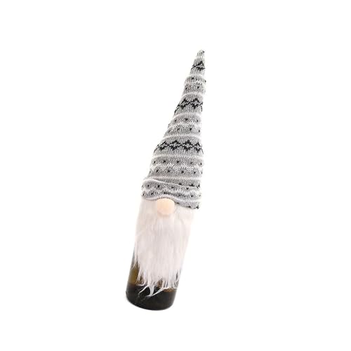 Thewasc Weihnachtsflaschenhut, Dekoration, Stoff, Weihnachtsmann-Design, für Festivals, Partys, Familienaktivitäten und Tischdekoration, Weihnachtsmann-Stoff-Weinabdeckung von Thewasc