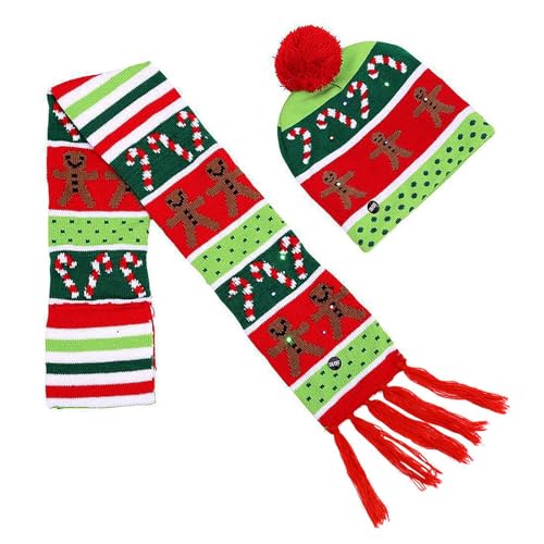 Verstellbarer, leuchtender Hut mit Schal, modische Weihnachtsaccessoires für einen Urlaubs-Look, Weihnachtsfeiern Verstellbarer, leuchtender Hut mit Schal, modische Weihnachtsaccessoires für einen Urlaubs-Look, Weihnachtsfeiern von Thewasc