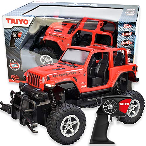 RC Truck Jeep Rubicon, ferngesteuertes Auto im Maßstab 1:16, mit wiederaufladbarem Akku, elektrischem Ladegerät und Handteil für Off-Road, Hochgeschwindigkeit, schnelle Hobby-Action für Kinder und von Thin Air Brands